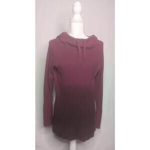 CALIA By Carrie Underwood Pink/Magenta Ombre Hooded Pullover Knit Sweater small